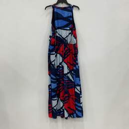 NWT Lane Bryant Womens Blue Red Elastic Waist Floral Maxi Dress Size 16 alternative image