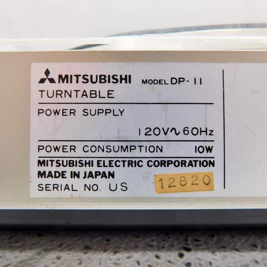 Mitsubishi Model DP-11 Turntable w/ Attached Cables (Parts and Repair) image number 2