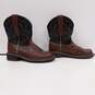 Ariat Western Style Pull On Brown Boots w/Teal Embroidery Size 9 image number 2