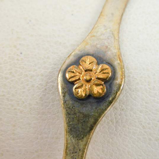 James Avery 925 & 14K Gold Accented Stamped Flowers Bangle Bracelet 12.2g image number 3