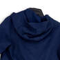 Womens Blue Long Sleeve Front Pockets Hooded Full-Zip Jacket Size Medium image number 4