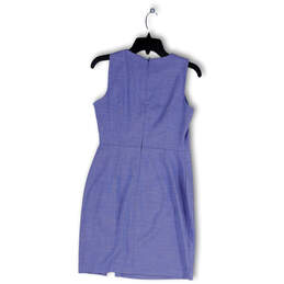 NWT Womens Blue Round Neck Sleeveless Knee Length Sheath Dress Size 4P alternative image