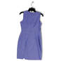 NWT Womens Blue Round Neck Sleeveless Knee Length Sheath Dress Size 4P image number 2
