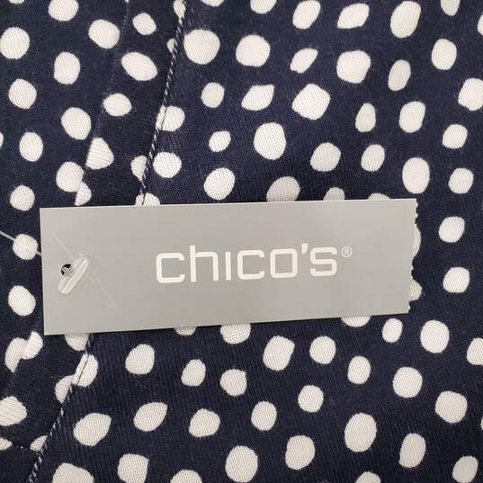Chico's Women Navy Polka Dot Top Sz0 NWT image number 5