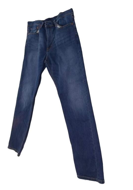 Mens Blue Regular Fit Medium Wash Denim Straight Leg Jeans Size 36X34 image number 2