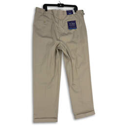 NWT Mens Brown Stretch No Iron Pleated Classic Fit Khaki Pants Size 40X32 alternative image