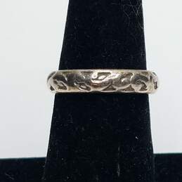 Lois Hill Sterling Silver Scrolled Design Sz 7 1/2 Ring 3.9g alternative image