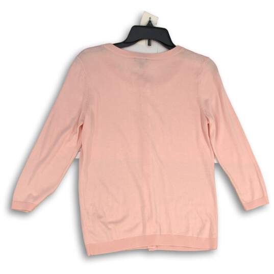 NWT Talbots Womens Pink Long Sleeve Button Front Cardigan Sweater Size SP image number 2
