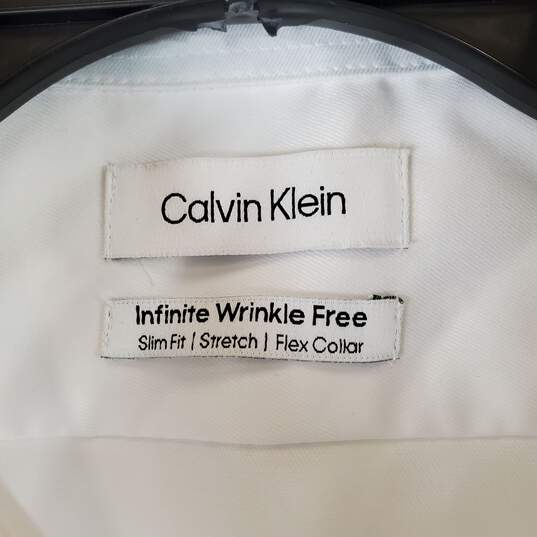 Calvin Klein Men White Dress Shirt sz L image number 3
