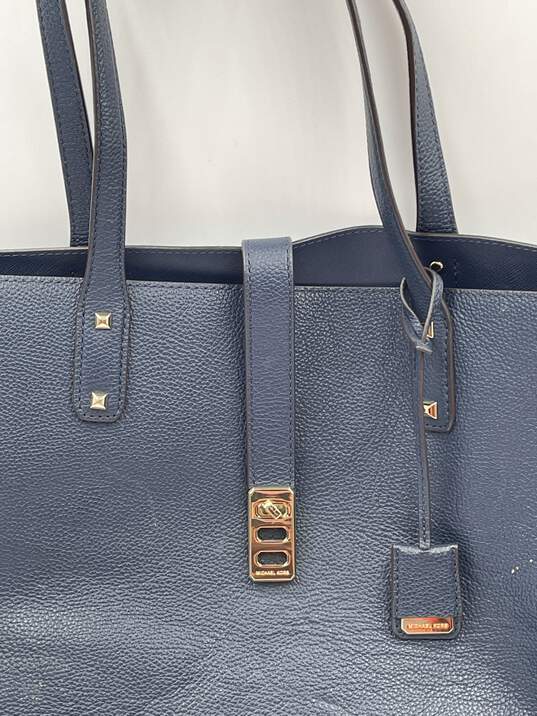 Womens Karson Blue Pebbled Leather Carryall Tote Bag Size Large W-0552079-I image number 2