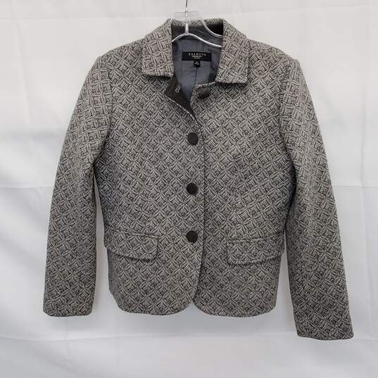 Talbots Gray Wool Blend Blazer Button Up Jacket Size 4p image number 1