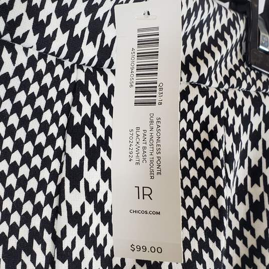 Chico's Women Black & White Houndstooth Trouser Sz 8 NWT image number 4
