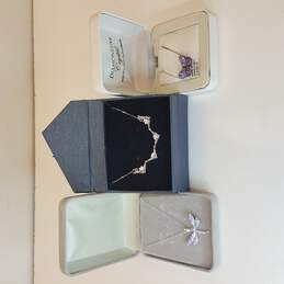 NIB Sterling Silver Crystal Jewelry Bundle 3pcs 154.6g + Boxes