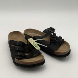 NWT Womens Black Open Toe Adjustable Strap Slip-On Slide Sandals Size 5 alternative image