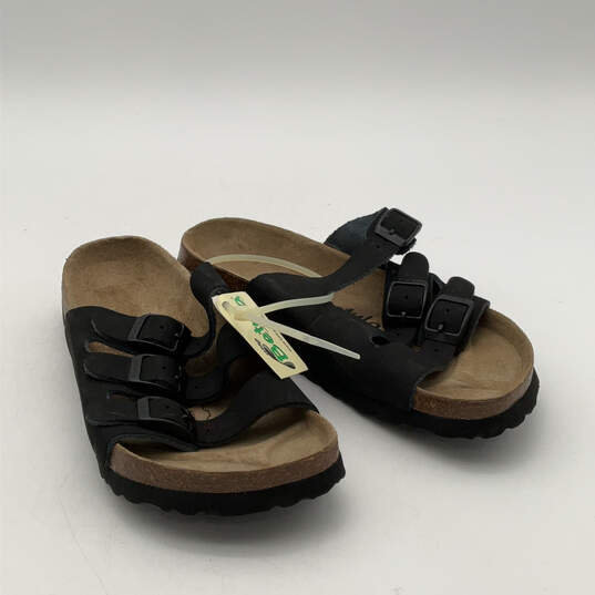 NWT Womens Black Open Toe Adjustable Strap Slip-On Slide Sandals Size 5 image number 2