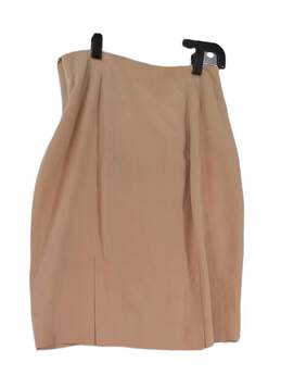 NWT Womens Beige Side Zip Knee Length Straight Skirt Size 10