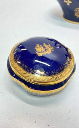 Limoges France Assorted Cobalt and Gold Decorative Porcelain Pieces 3 pc Set alternative image
