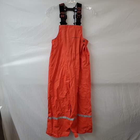 Grundens Zenith Rubber Bib Trousers 117 Orange Youth 10 NWT image number 1