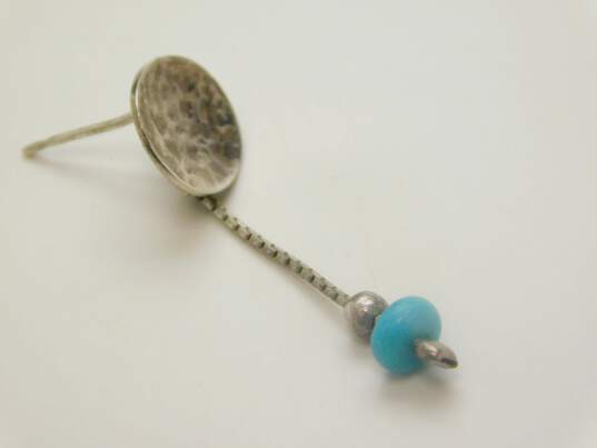 Avi Soffer Hammered Turquoise Bead Earrings 2.5g image number 3
