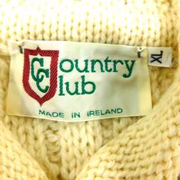 Vintage Country Club Men's Cream Knit Sweater Size XL Made In Ireland alternative image