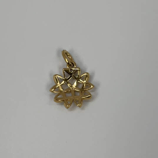 Designer Swarovski Gold-Tone Clear Crystal Stone Flower Charm Pendant image number 3