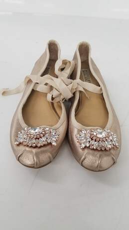Badgley Mischka Women's Pink Leather Ballet Flats Size 7