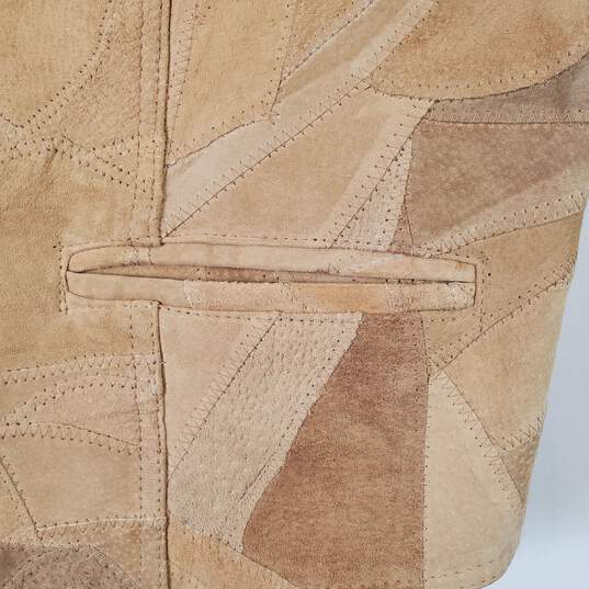 Men's Brown Suede Leather Vest SZ XL image number 4