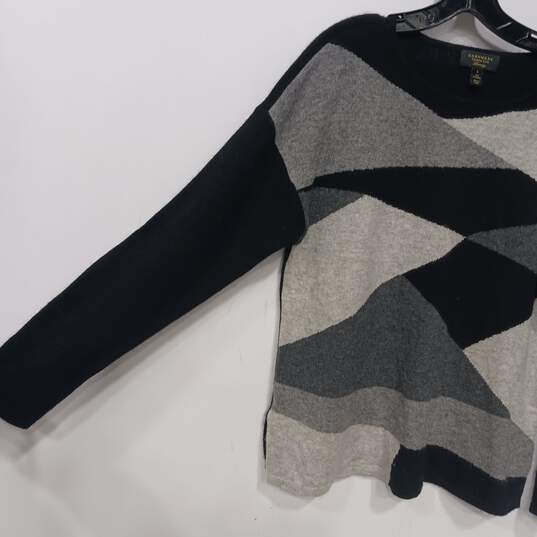 Charter Club Women's Black/Gray Cashmere Geometric Sweater Size S image number 5