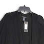 NWT Womens Black Knitted Open Front Poncho Cardigan Sweater One Size image number 3
