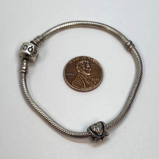Designer Pandora 925 Sterling Silver Barrel Clasp Snake Chain Bracelet image number 3
