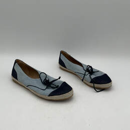 Womens Dolly Two Blue Denim Cap Toe Lace-Up Espadrille Flats Size 37.5