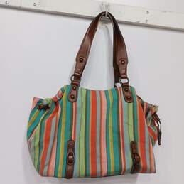 Fossil Multicolor Striped Cotton Shoulder Bag alternative image
