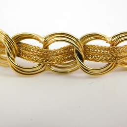 14K Gold Unique Mesh Chain Woven Interlocking Circles Chain Bracelet 9.3g alternative image