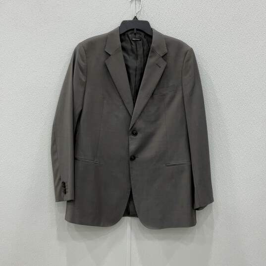 Giorgio Armani Mens Gray Two-Button Blazer & Flat Front Pants Set Size 52 w/ COA image number 2
