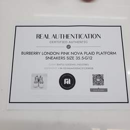Authenticated Burberry London Pink Nova Plaid Platform Sneakers Size 35.5 alternative image
