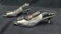 J. Renee Classic Metallic Nappa L Taupe Heels Size 9M IOB image number 3