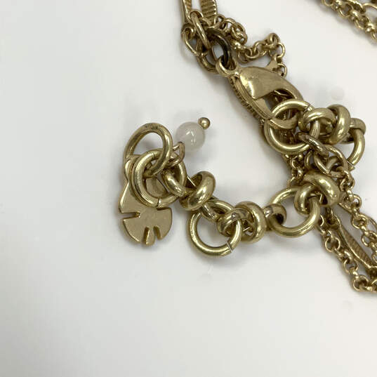 Designer Lucky Brand Gold-Tone Reversible Stone Fringe Pendant Necklace image number 3