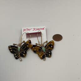 Designer Betsey Johnson Gold-Tone Tortifly Butterfly Dangle Earrings alternative image