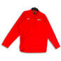 Mens Red Chicago Blackhawks Long Sleeve Quarter Zip Pullover T-Shirt Size L image number 1