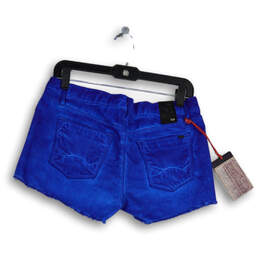NWT Womens Blue Denim Dark Wash Pockets Raw Hem Cut-Off Shorts Size 28 alternative image