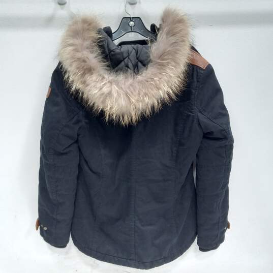 Overland Raccoon Fur Trim Hooded Insulated Jacket Women's Size L image number 2