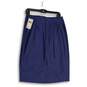 NWT Dana Buchman Womens Blue Flat Front Back Zip Straight & Pencil Skirt Size 12 image number 2