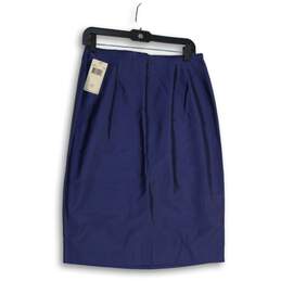 NWT Dana Buchman Womens Blue Flat Front Back Zip Straight & Pencil Skirt Size 12 alternative image