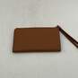 Coach Womens Tan Gold Leather Card Holder Bifold Wristlet Wallet Clutch image number 2