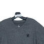 Mens Gray Short Sleeve V-Neck Straight Hem Logo Pullover T-Shirt Size Large image number 3