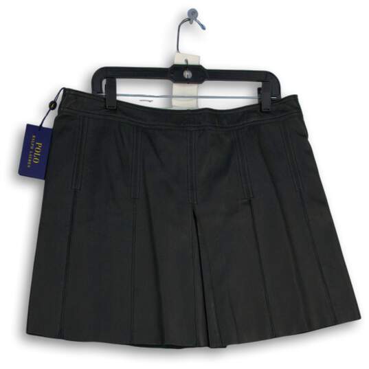 NWT Womens Black Pleated Regular Fit Short A-Line Skirt Size 14 image number 2