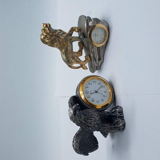 Collectible Regal Eagle & Lion Desk & Room Clock Bundle 2 Pcs image number 4