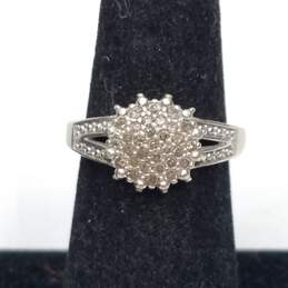 Sterling Silver Melee Diamonds Sapphires Evil Eye 7in Bracelet Sz 6 1/2 Ring Pendant Bundle 3pcs 6.2g alternative image