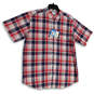 NWT Mens Multicolor Plaid Collared Short Sleeve Button-Up Shirt Size XL image number 1