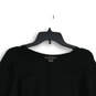 Womens Black Knitted Long Sleeve Crew Neck Side Slit Pullover Sweater Sz S image number 3
